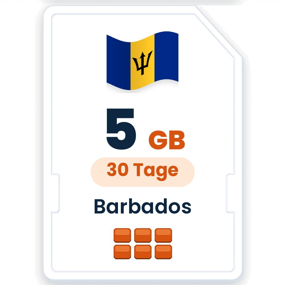 Barbados eSIM – 5 GB, 30 Tage gültig