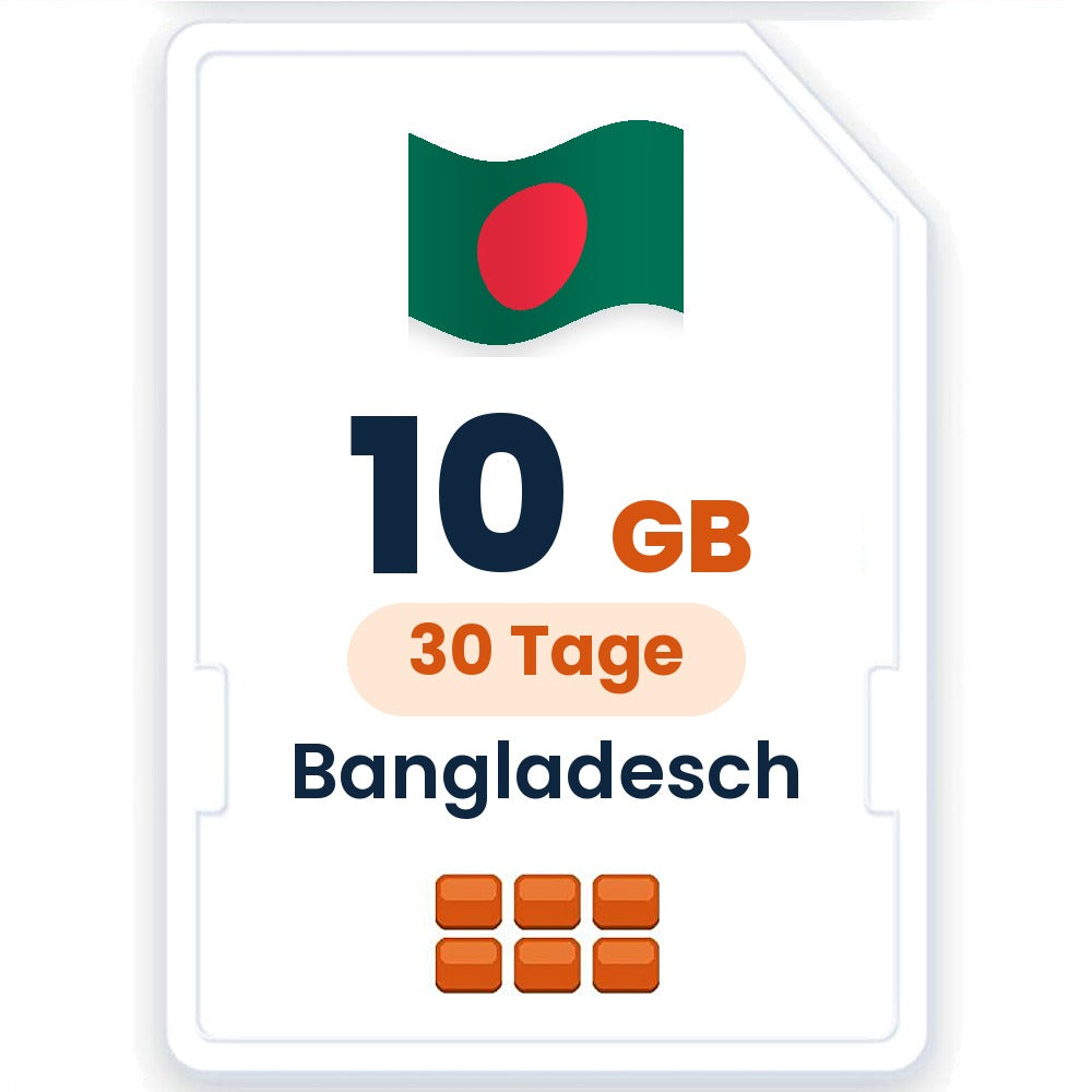 Bangladesch eSIM – 10 GB, 30 Tage gültig