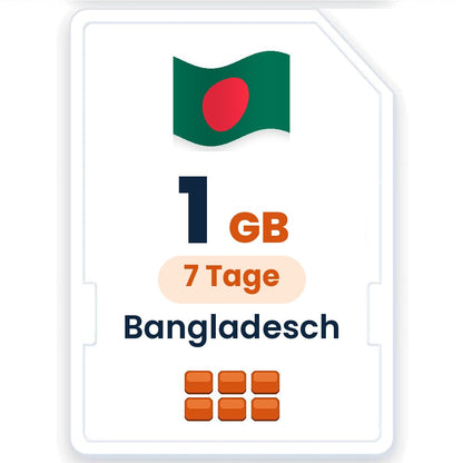 Bangladesch eSIM – 1 GB, 7 Tage gültig