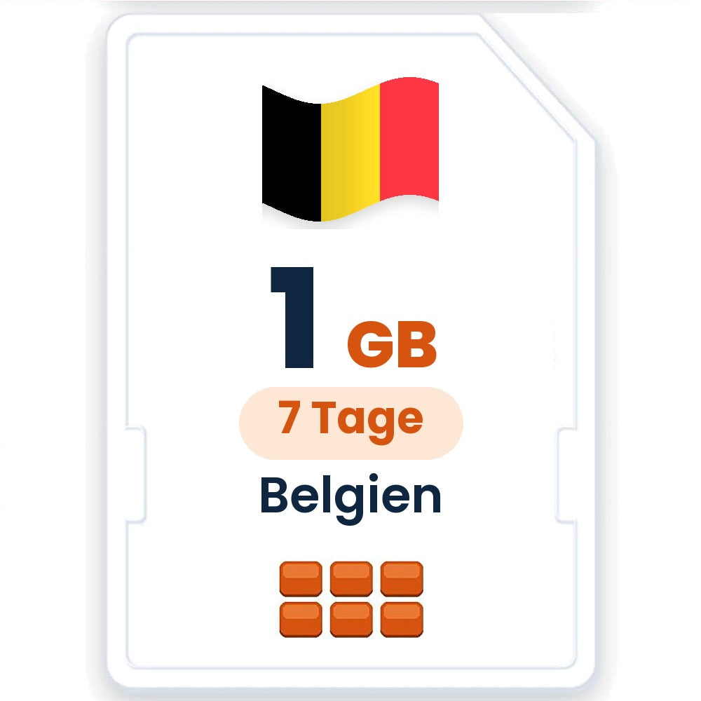 Belgien eSIM – 1 GB, 7 Tage gültig