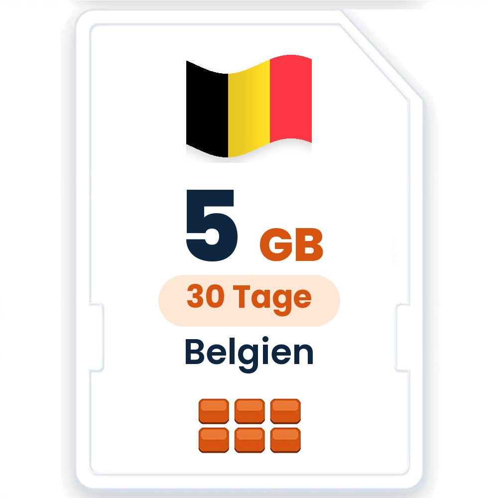 Belgien eSIM – 5 GB, 30 Tage gültig