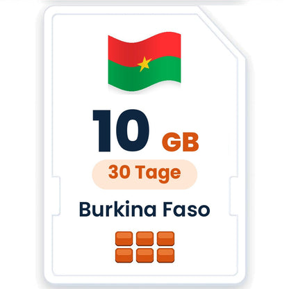 Burkina Faso eSIM – 10 GB, 30 Tage gültig