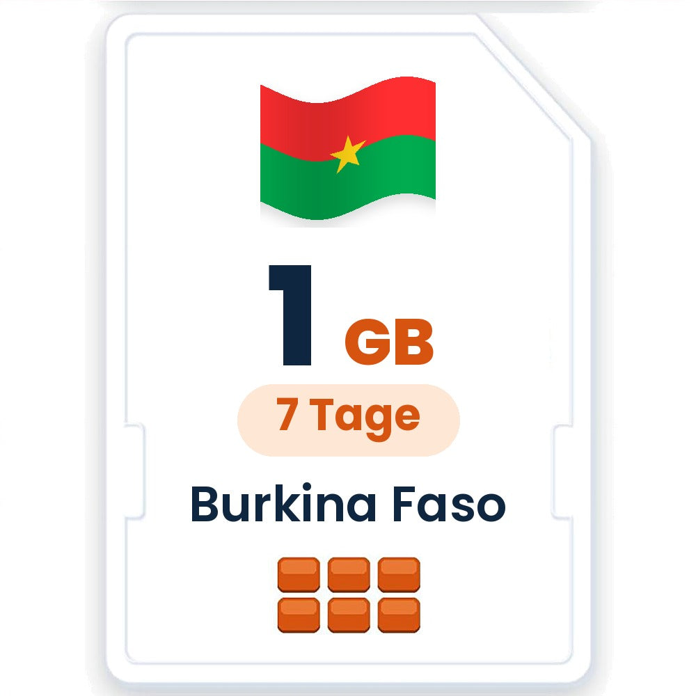 Burkina Faso eSIM – 1 GB, 7 Tage gültig