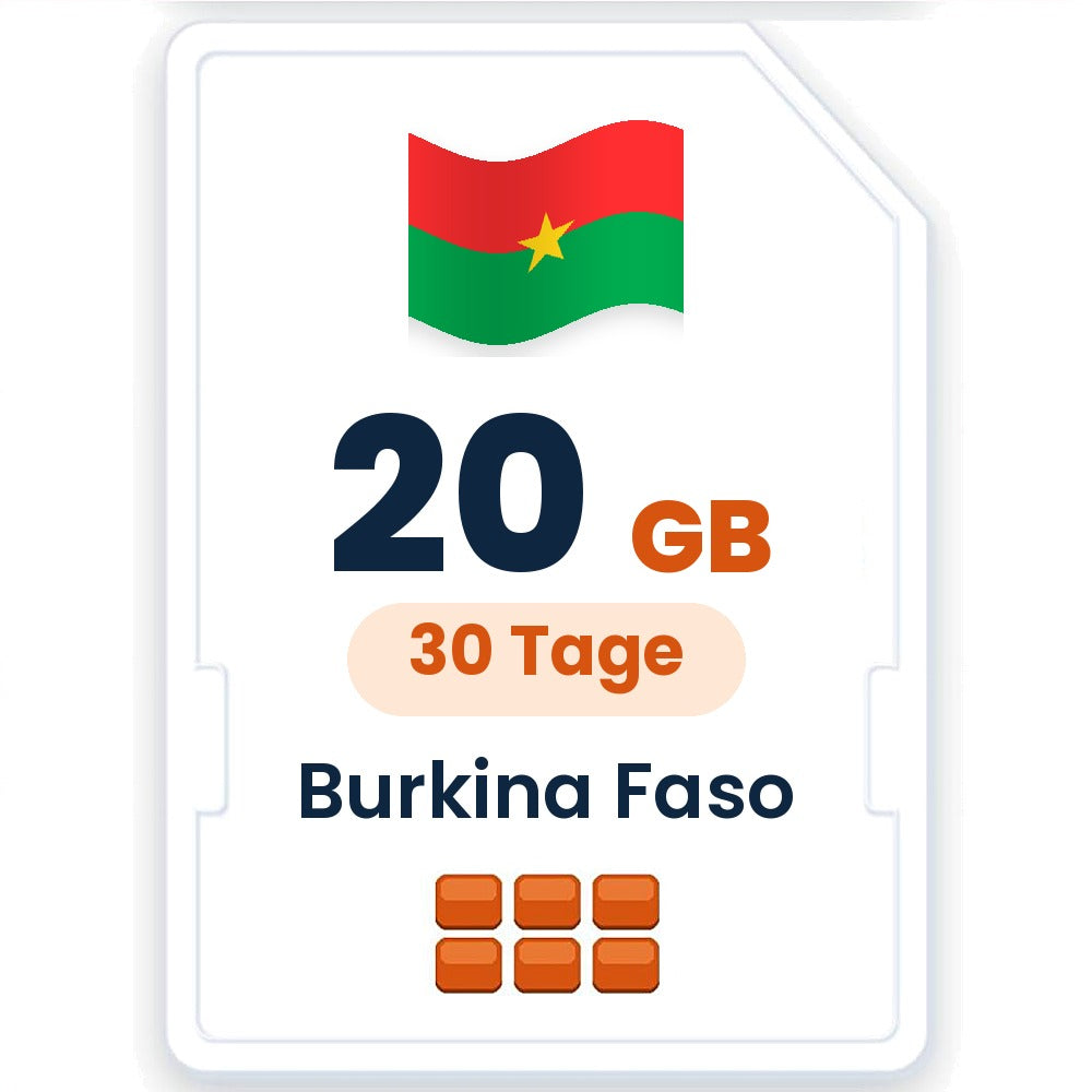Burkina Faso eSIM – 20 GB, 30 Tage gültig