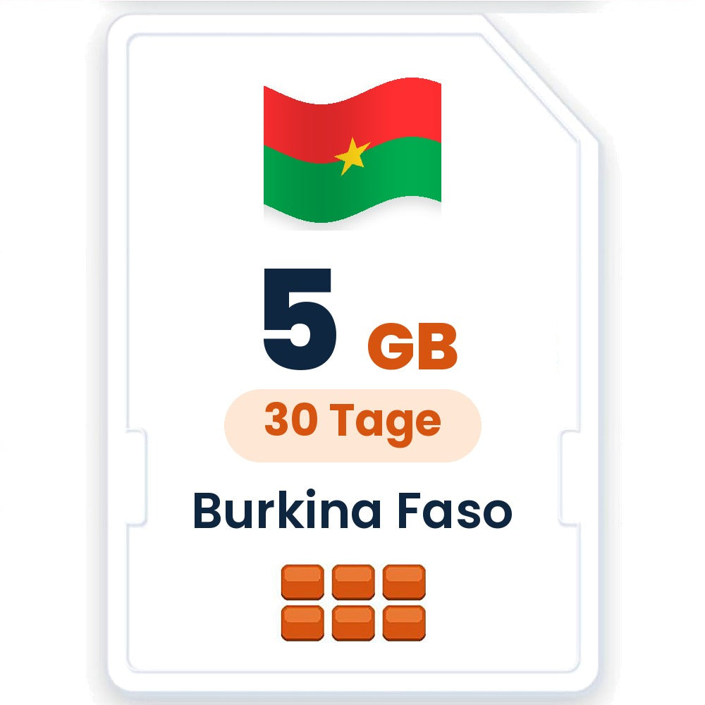 Burkina Faso eSIM – 5 GB, 30 Tage gültig