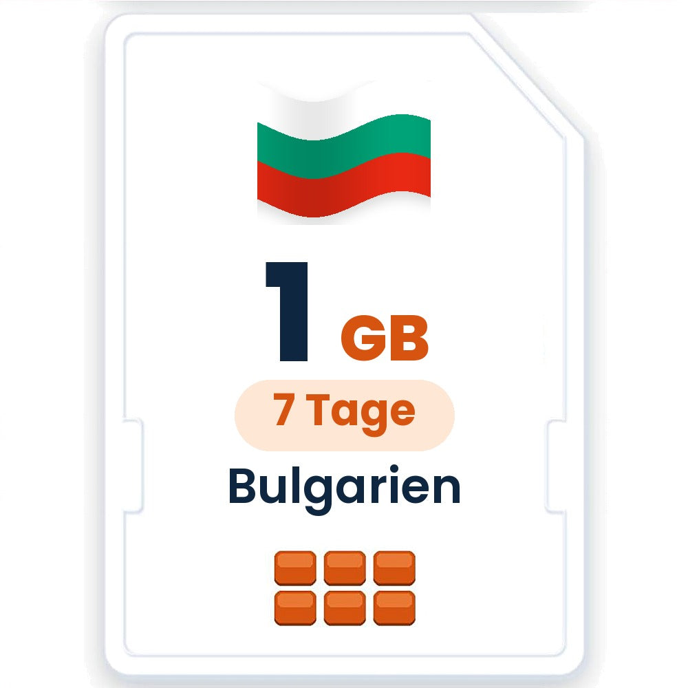 Bulgarien eSIM – 1 GB, 7 Tage gültig