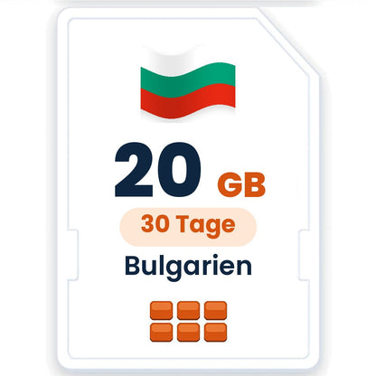 Bulgarien eSIM – 20 GB, 30 Tage gültig