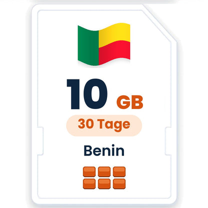 Benin eSIM – 10 GB, 30 Tage gültig