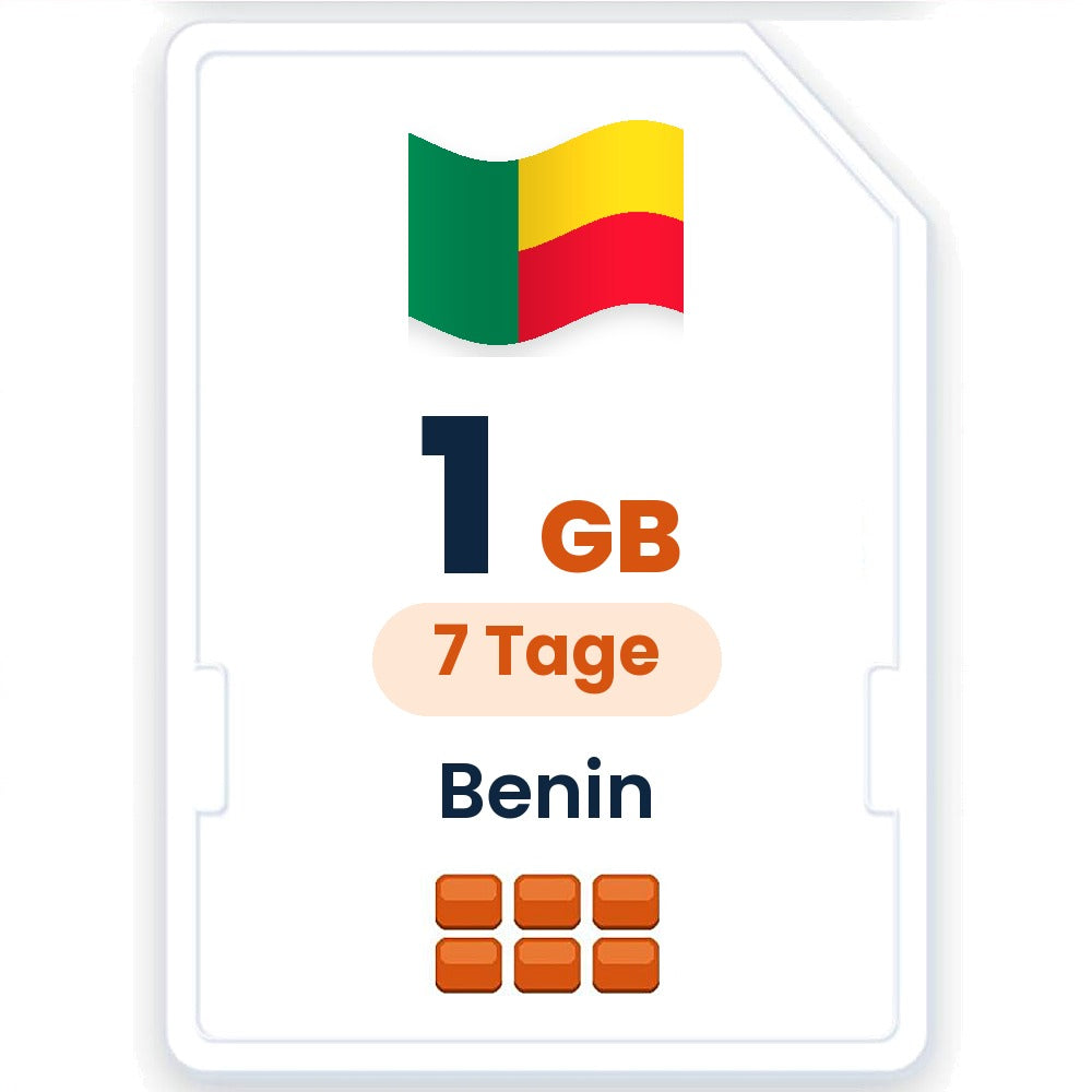 Benin eSIM – 1 GB, 7 Tage gültig