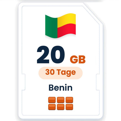 Benin eSIM – 20 GB, 30 Tage gültig