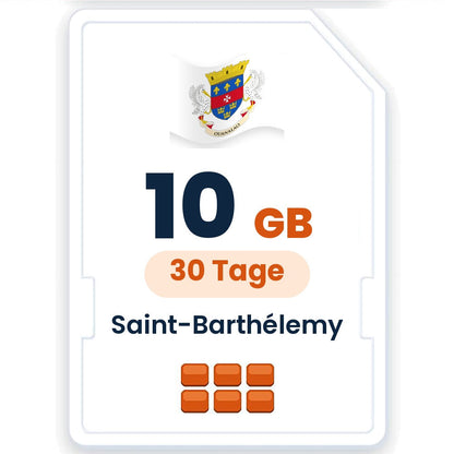 Saint-Barthélemy eSIM – 10 GB, 30 Tage gültig