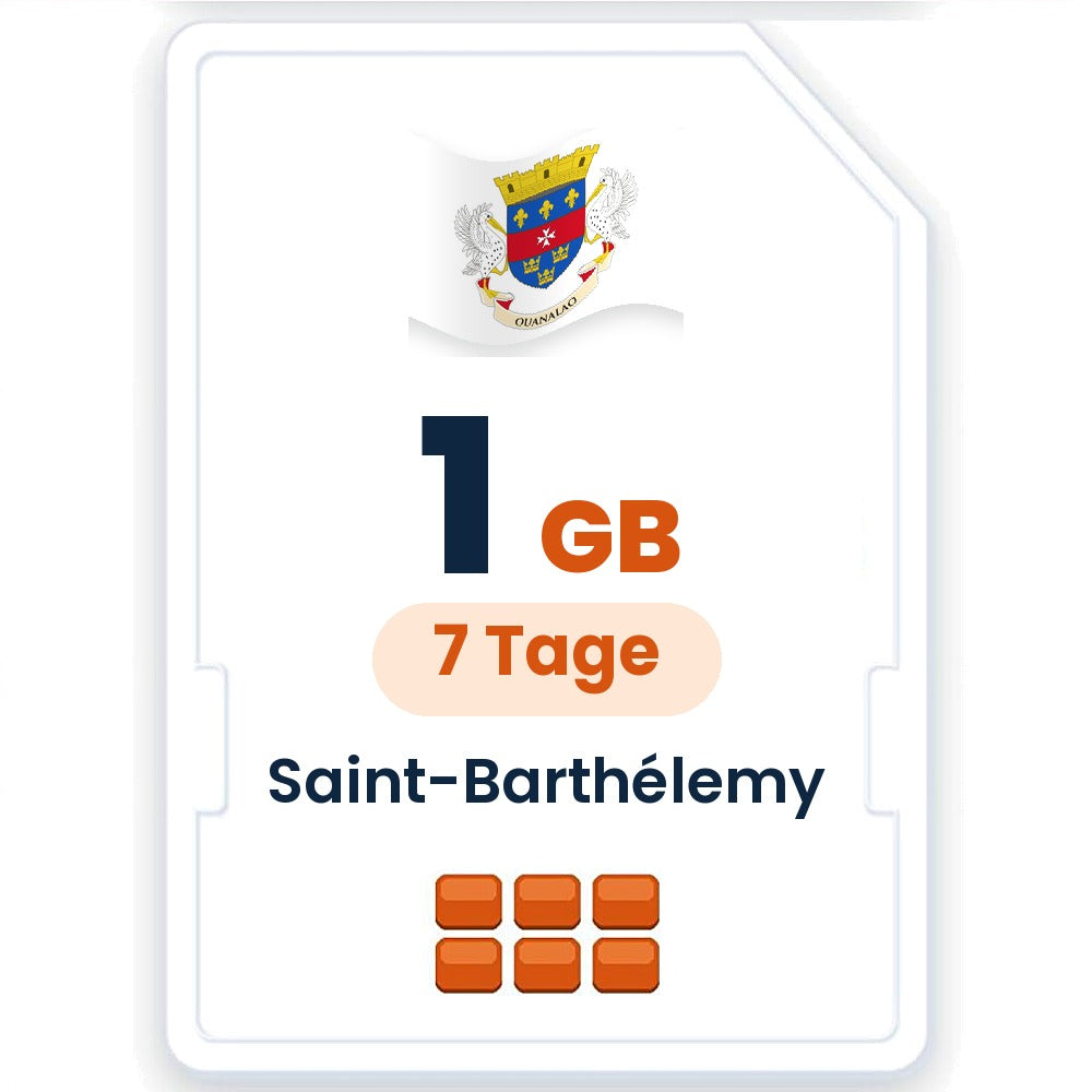 Saint-Barthélemy eSIM – 1 GB, 7 Tage gültig