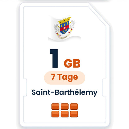 Saint-Barthélemy eSIM – 1 GB, 7 Tage gültig
