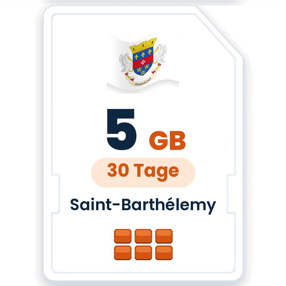 Saint-Barthélemy eSIM – 5 GB, 30 Tage gültig
