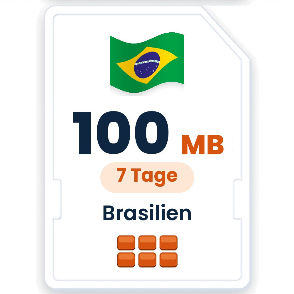 Brasilien eSIM – 100 MB, 7 Tage gültig