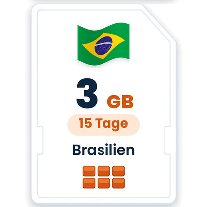 Brasilien eSIM – 3 GB, 15 Tage gültig