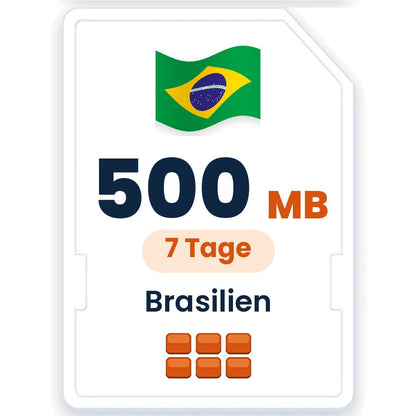 Brasilien eSIM – 500 MB, 7 Tage gültig