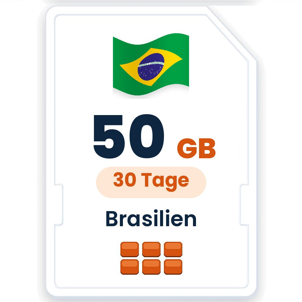 Brasilien eSIM – 50 GB, 30 Tage gültig