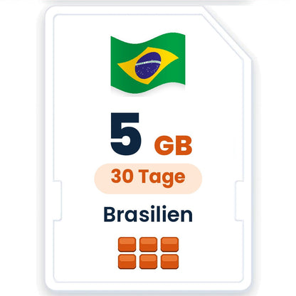 Brasilien eSIM – 5 GB, 30 Tage gültig