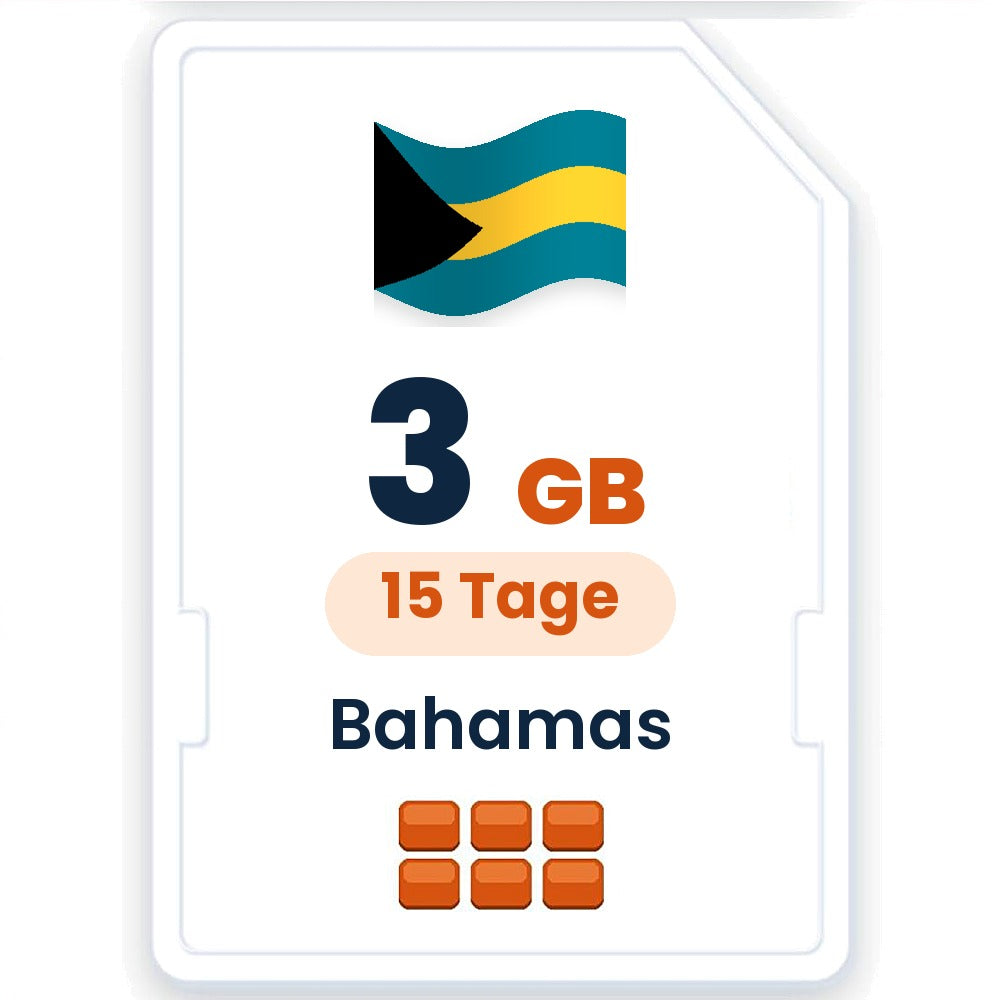 Bahamas eSIM – 3 GB, 15 Tage gültig