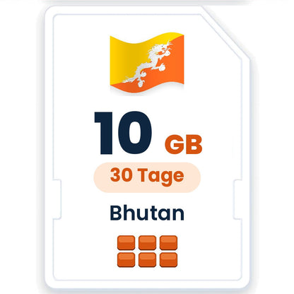 Bhutan eSIM – 10 GB, 30 Tage gültig