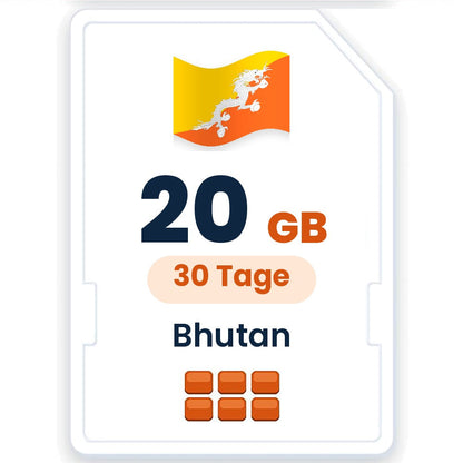 Bhutan eSIM – 20 GB, 30 Tage gültig