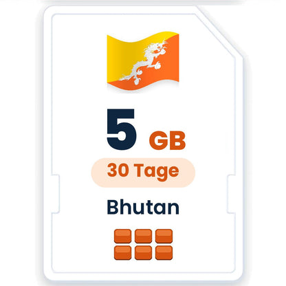Bhutan eSIM – 5 GB, 30 Tage gültig