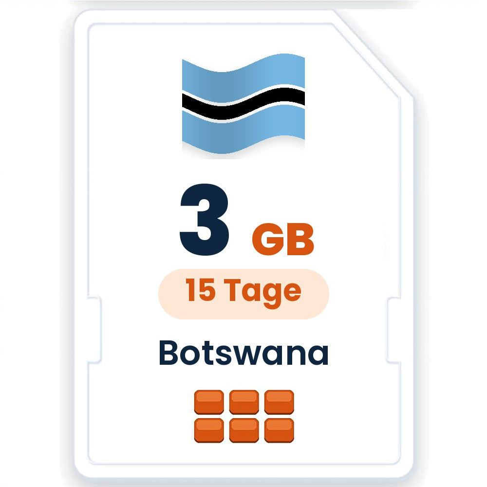 Botswana eSIM – 3 GB, 15 Tage gültig