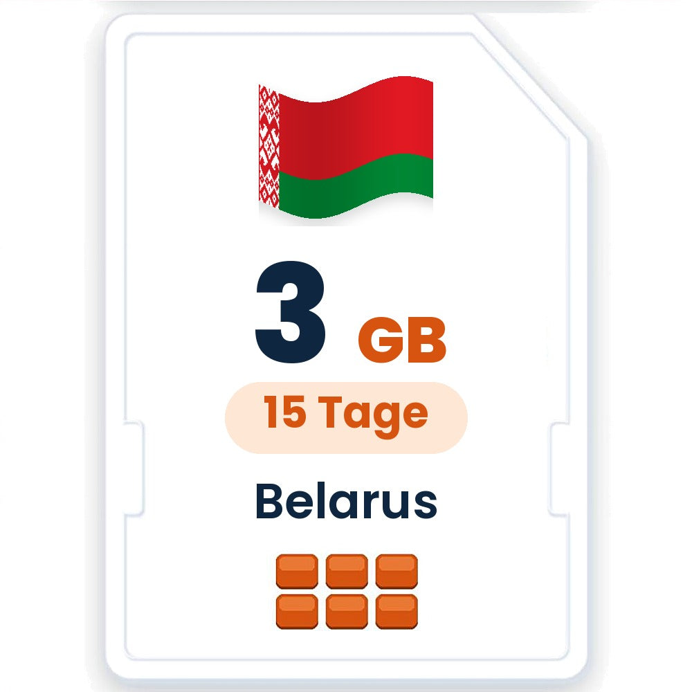 Belarus eSIM – 3 GB, 15 Tage gültig