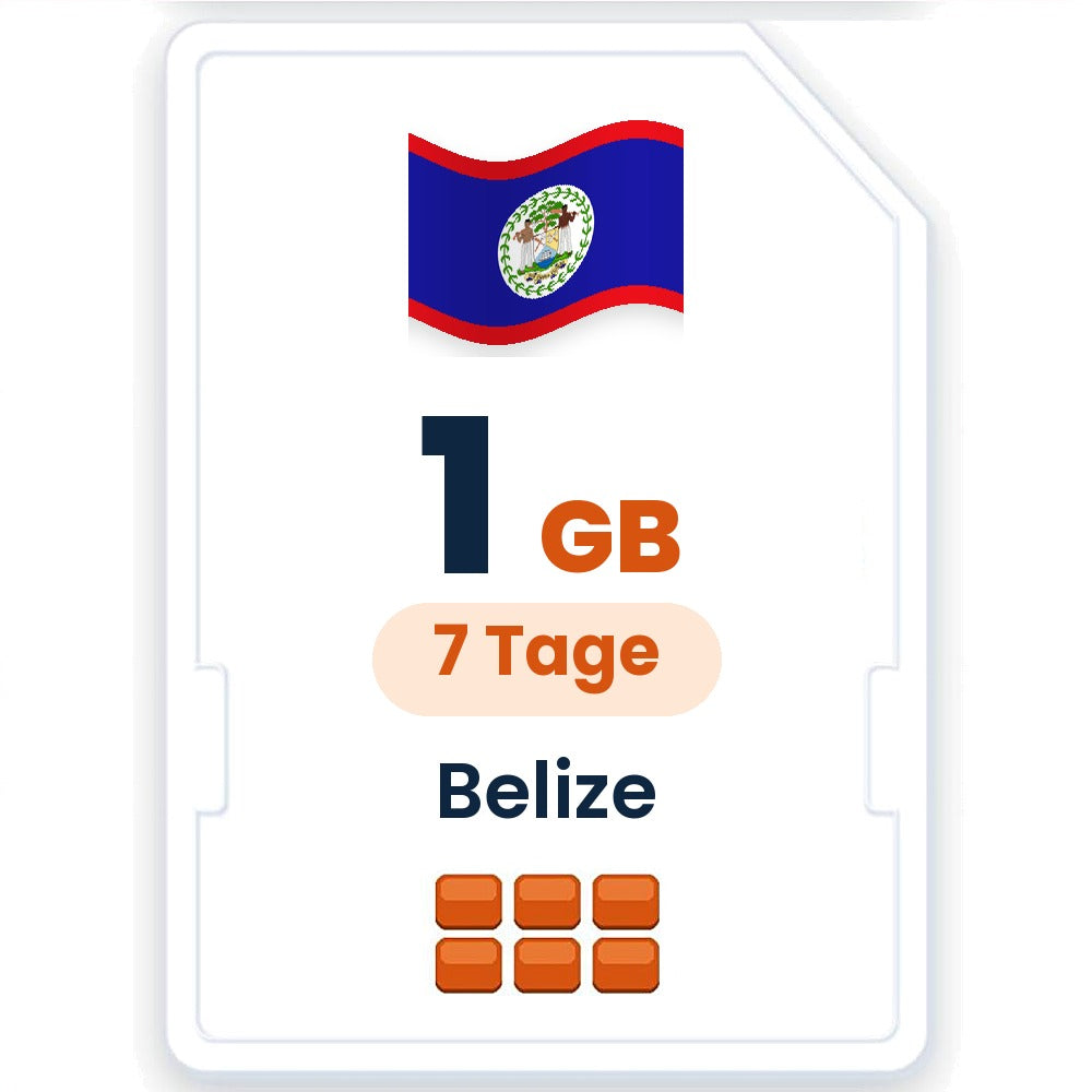 Belize eSIM – 1 GB, 7 Tage gültig