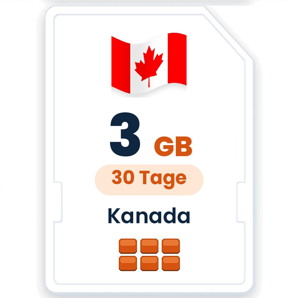 Kanada eSIM – 3 GB, 30 Tage gültig