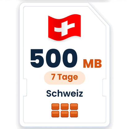 Schweiz eSIM – 500 MB, 7 Tage gültig