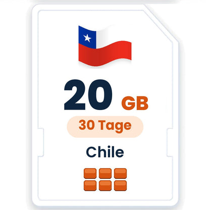 Chile eSIM – 20 GB, 30 Tage gültig