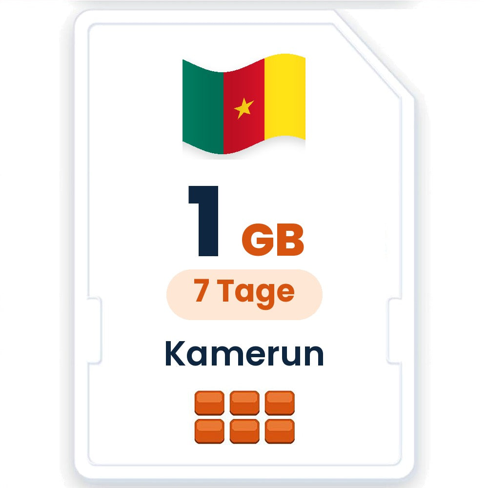 Kamerun eSIM – 1 GB, 7 Tage gültig