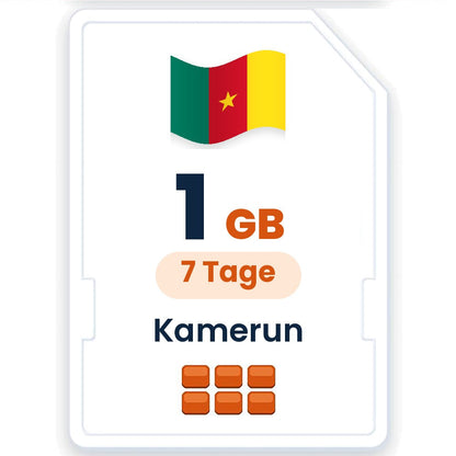 Kamerun eSIM – 1 GB, 7 Tage gültig
