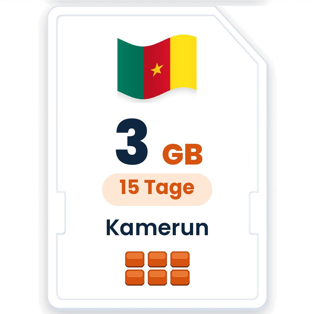 Kamerun eSIM – 3 GB, 15 Tage gültig