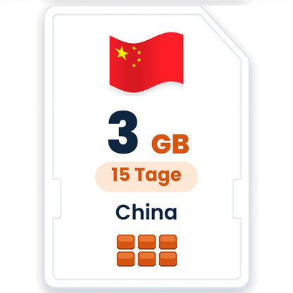 China eSIM – 3 GB, 15 Tage gültig