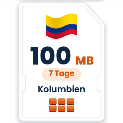 Kolumbien eSIM – 100 MB, 7 Tage gültig