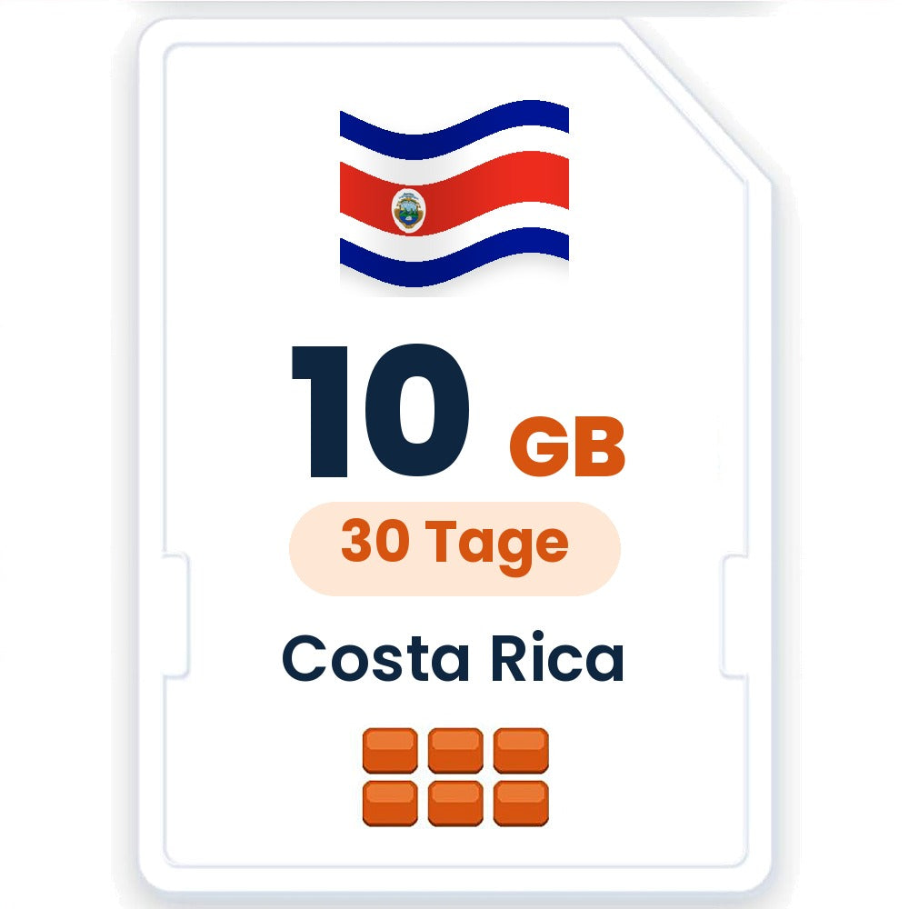 Costa Rica eSIM – 10 GB, 30 Tage gültig
