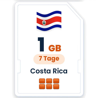 Costa Rica eSIM – 1 GB, 7 Tage gültig