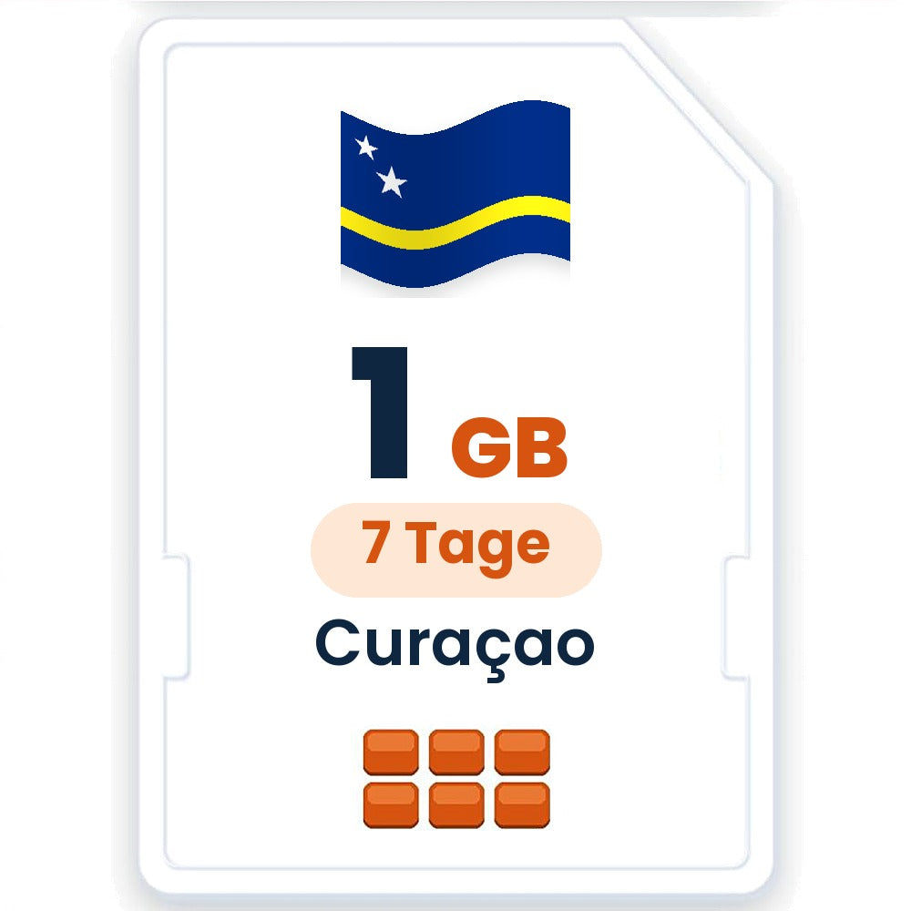 Curaçao eSIM – 1 GB, 7 Tage gültig