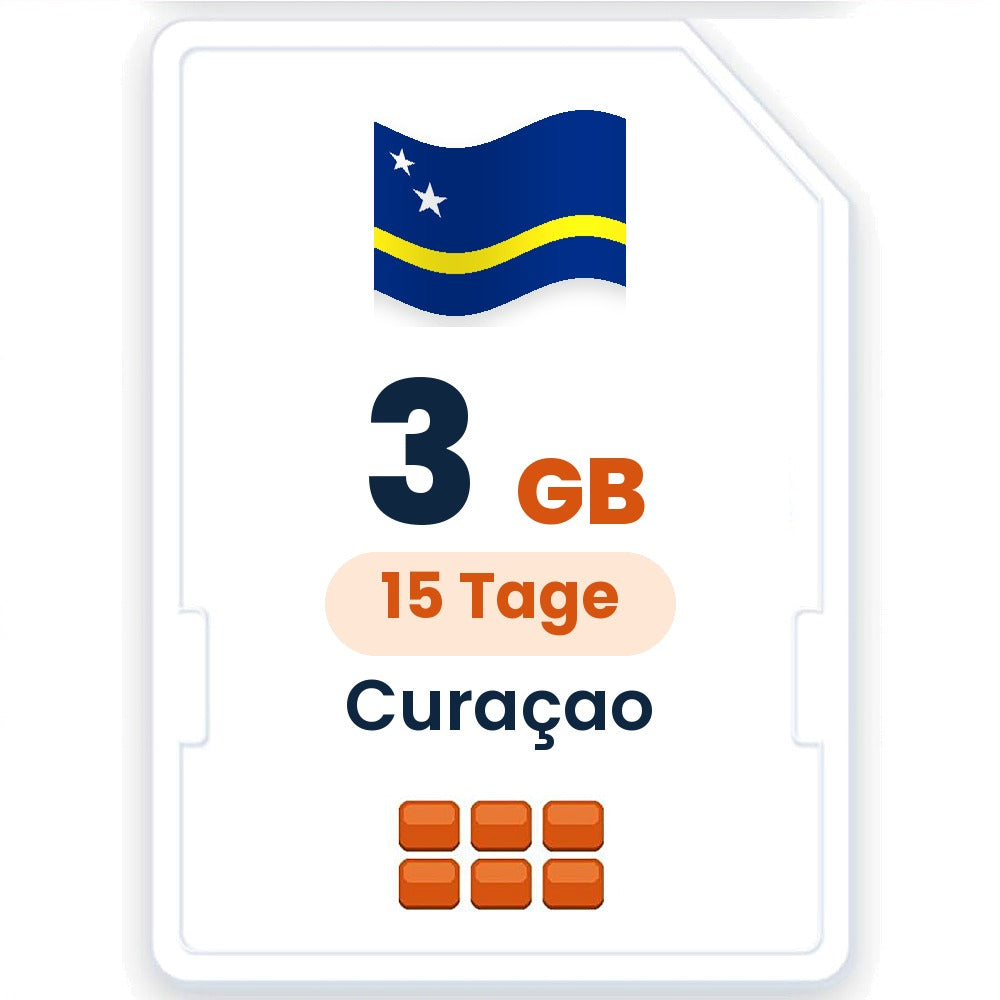 Curaçao eSIM – 3 GB, 15 Tage gültig
