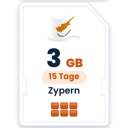 Zypern eSIM – 3 GB, 15 Tage gültig