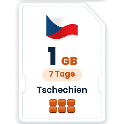 Tschechien eSIM – 1 GB, 7 Tage gültig