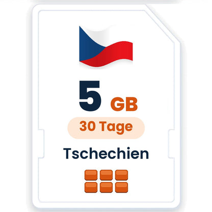Tschechien eSIM – 5 GB, 30 Tage gültig