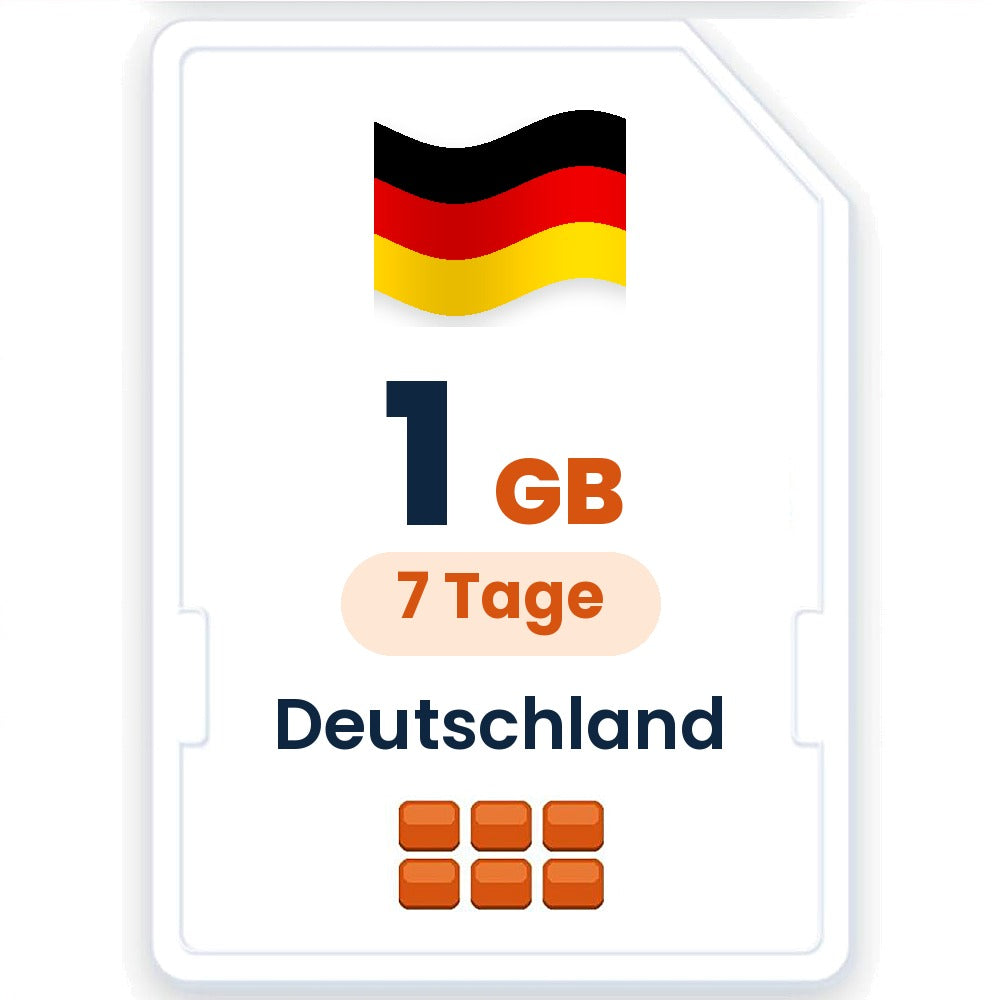 Deutschland eSIM – 1 GB, 7 Tage gültig