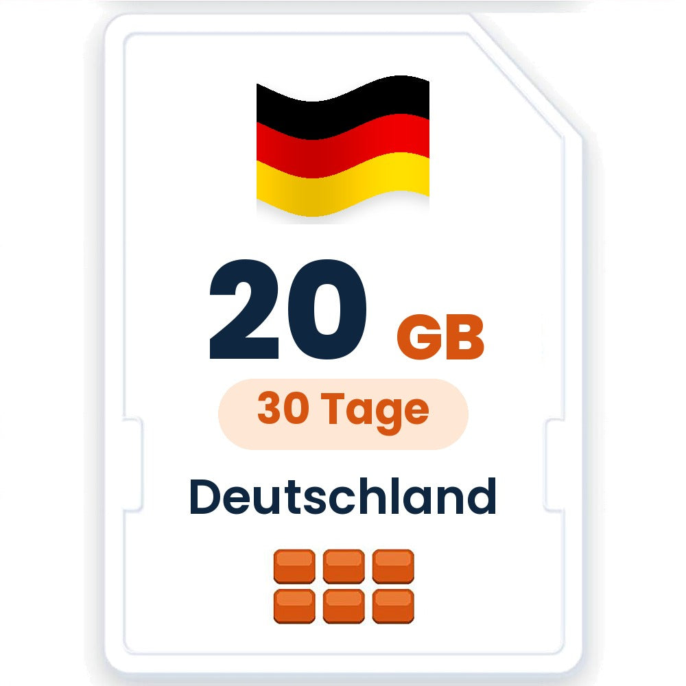 Deutschland eSIM – 20 GB, 30 Tage gültig