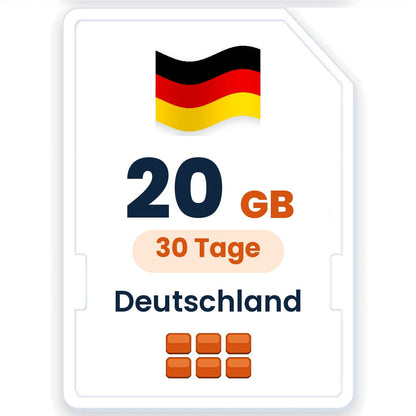 Deutschland eSIM – 20 GB, 30 Tage gültig