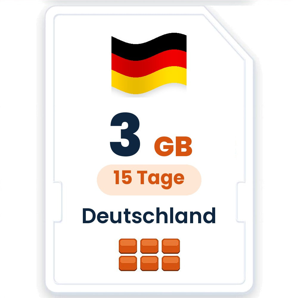 Deutschland eSIM – 3 GB, 15 Tage gültig