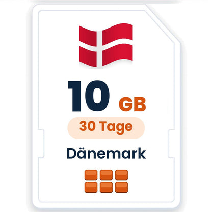 Dänemark eSIM – 10 GB, 30 Tage gültig